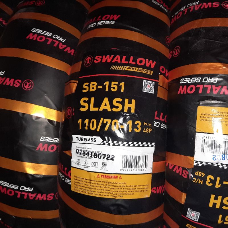Jual BAN MOTOR SWALLOW SLASH SB 151 UKURAN 110/70-13, 120/70-13, 130/70 ...