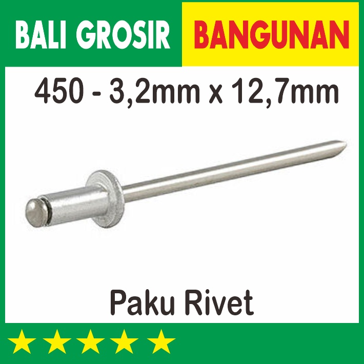 Jual 450 - 3,2 X 12,7 MM PAKU BLIND RIVET | Shopee Indonesia