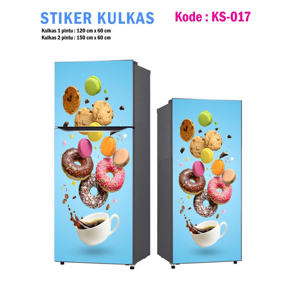 Jual Stiker Kulkas 1 Pintu dan Sticker Kulkas 2 pintu Donat | Shopee ...