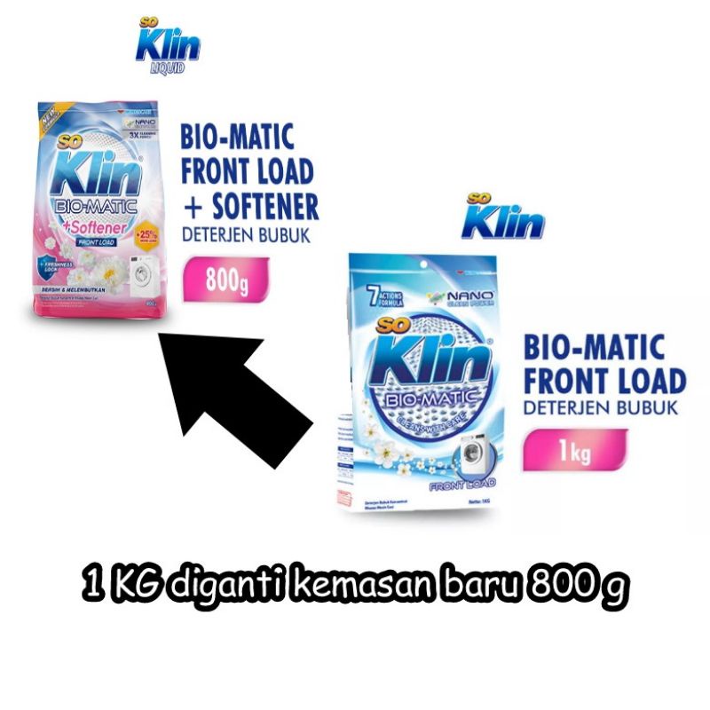 Jual SOKLIN Biomatic Powder Detergent Front Load Bag 800 gram | Shopee ...