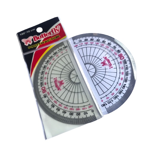 Jual Penggaris Busur Derajat Butterfly 180 10 Cm Protractor Busur