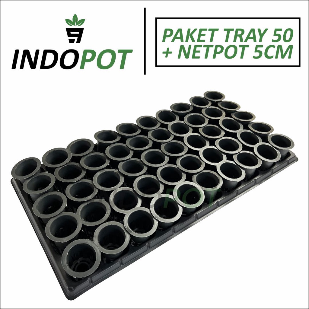 Paket Tray Semai 50 Hole + Netpot 5cm 50Pcs Paket Hemat