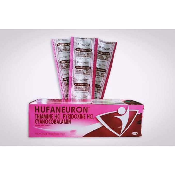 Jual Hufaneuron Kaplet Multivitamin B1,B6,B12 Vitamin Syaraf Strip ...