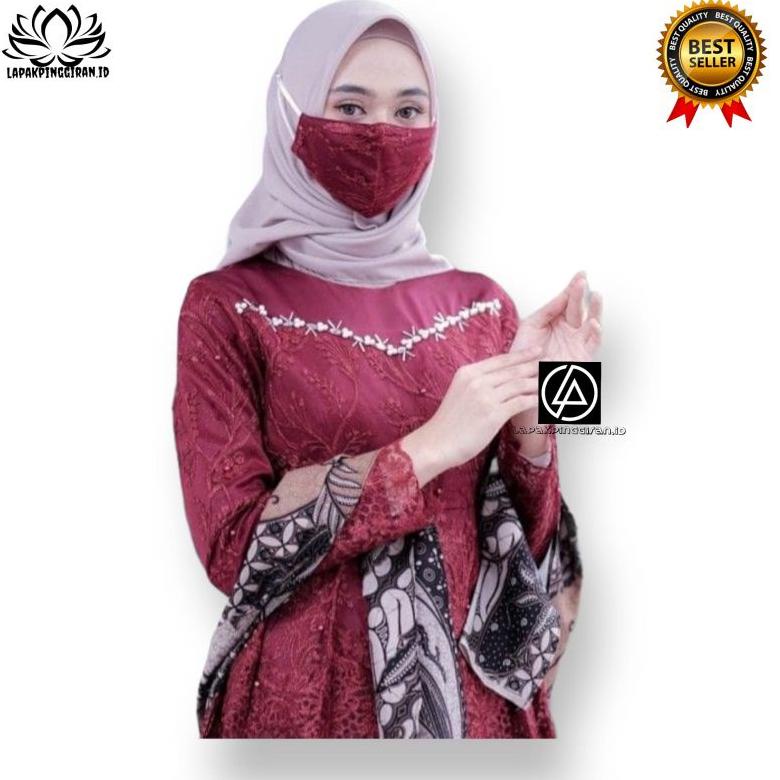 Jual Set Couple Kebaya Assyifa Kebaya Lamaran Tunangan Kondangan Maroon ...