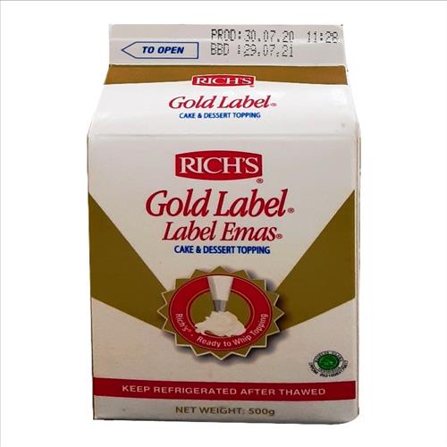 Jual WHIPPING CREAM RICHS GOLD LABEL TOPPING DESSERT 500ML UHT MAJU