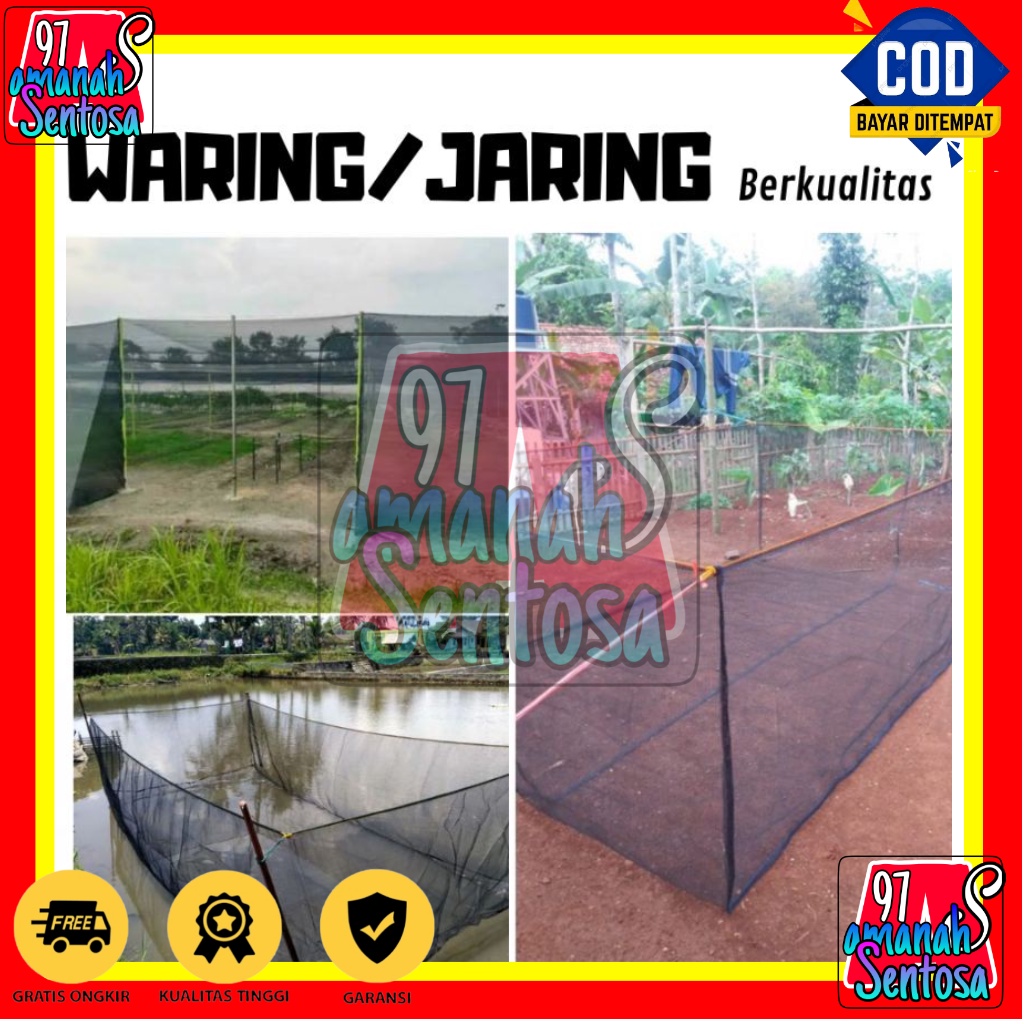 Jual Jaring Waring TL Hitam/ Jaring Pagar Ayam/ Jaring Kandang/Jaring ...
