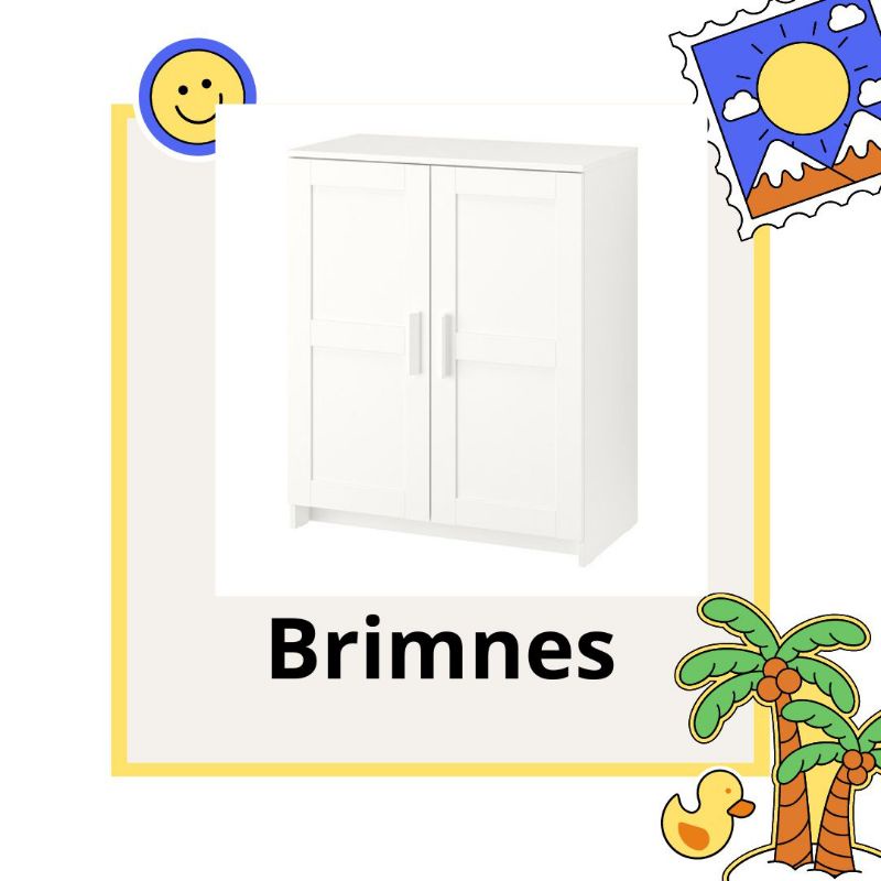 Jual BRIMNES Kabinet Berpintu, Putih, 78x95 Cm | Shopee Indonesia