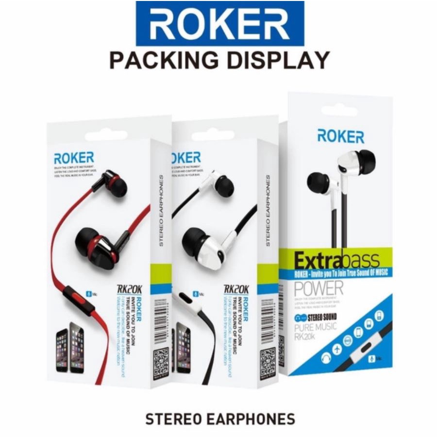 Jual Handsfree / Headset / Earphone Roker RK20K Headset Roker Original ...