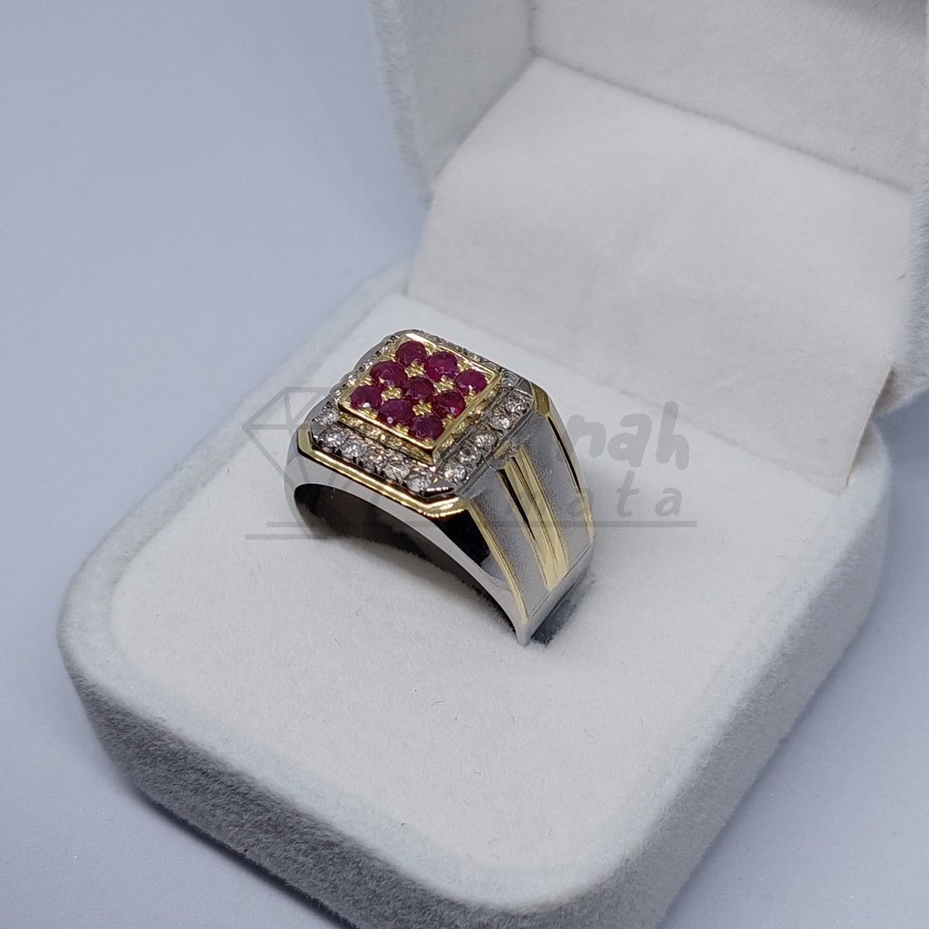 Jual Cincin Berlian Pria Natural Berlian Asli Original Ruby Diamond ...