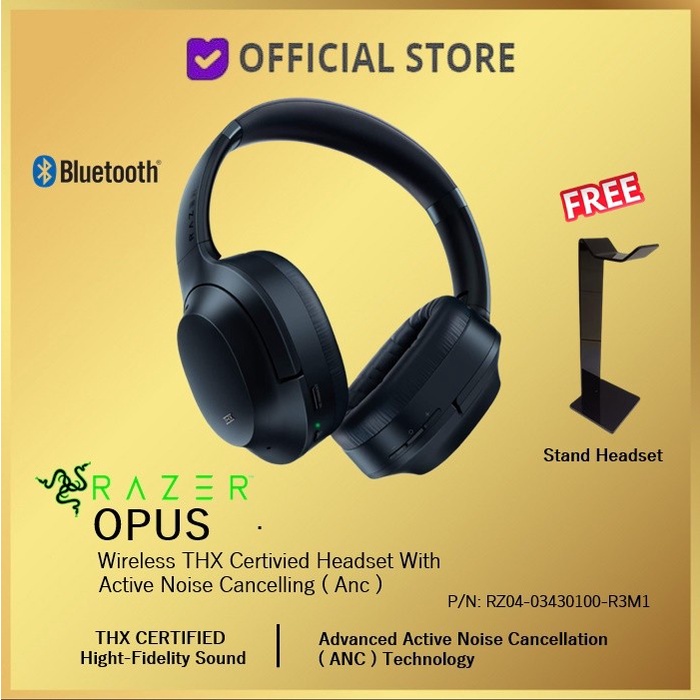 Jual RAZER OPUS HEADSET GAMING WIRELESS BLUETOOTH ANC THX NOISE