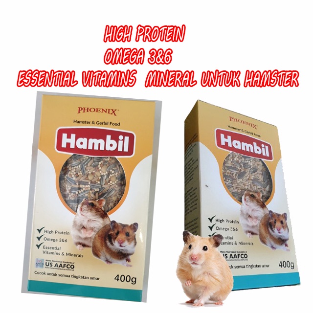 Jual Makanan Hamster dan Gerbil Hambil Ukuran 400 Gram Tinggi Protein ...