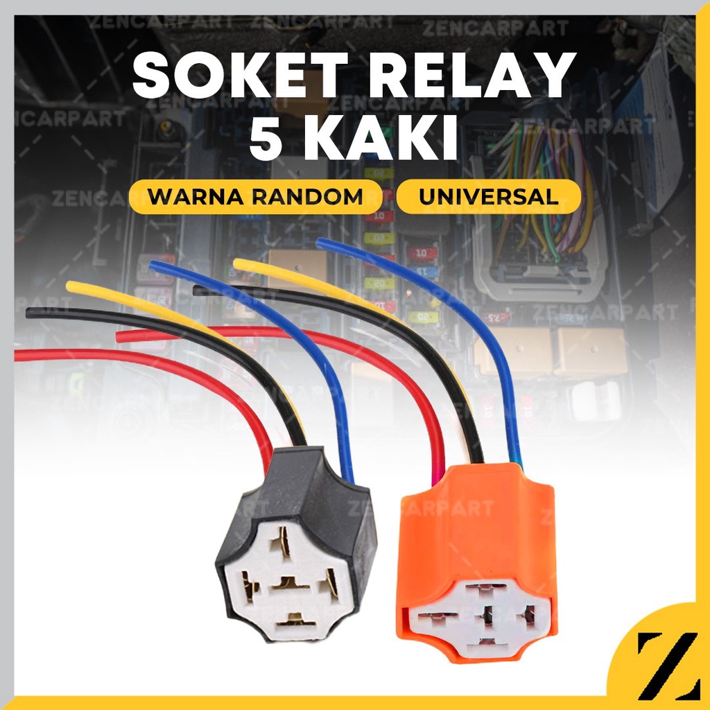 Jual Socket Soket Fitting Relay Kaki 5 Pin 5Pin Kabel Tembaga Serabut