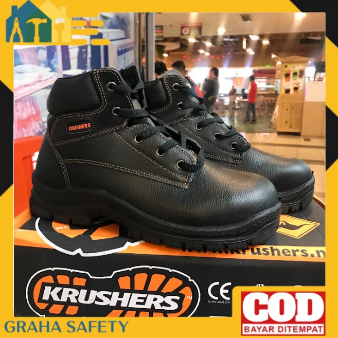 Jual Sepatu Safety Krushers Dallas Hitam Safety Shoes Dallas Black