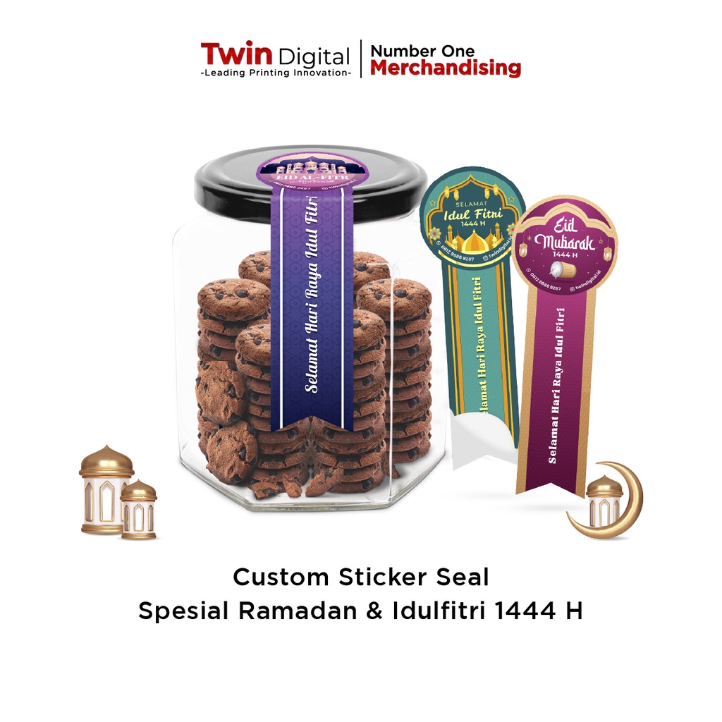 Jual Twindigital Custom Sticker Seal Idul Fitri Segel Toples Kue Lebaran Stiker Label Kemasan 9705