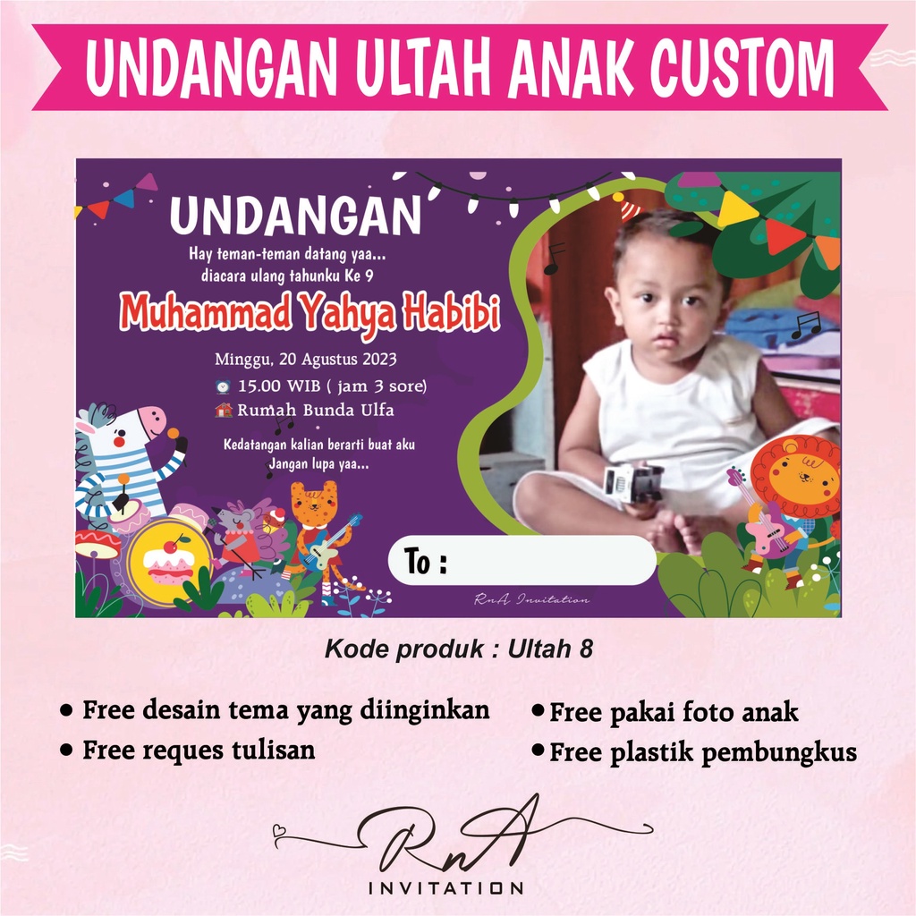 Jual UNDANGAN ULANG TAHUN ANAK CUSTOM | Shopee Indonesia