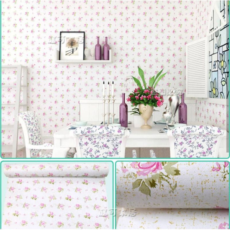 Jual Wallpaper Dinding Kamar Tidur Motif Bunga Putih Wallpaper Dinding