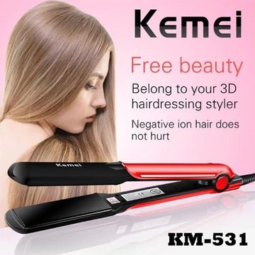 Catok Catokan Rambut Kemei 531 Ceramic Heating Plate Pelurus Pengeriting Elektrik Bahan Keramik