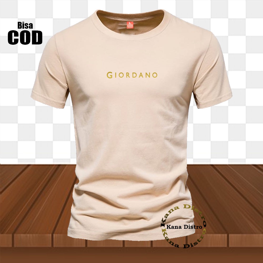 Jual Baju Kaos Distro Giordano Text Gold Premuim Quality Kaos COD ...