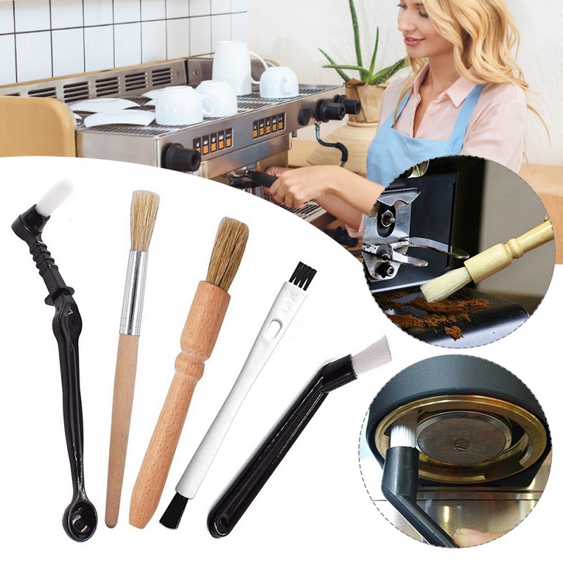 Jual 5Pcs/Set Coffee Grinder Cleaning Brush 4Pcs/Set Wooden Kuas Pembersih Mesin Grinder Kopi