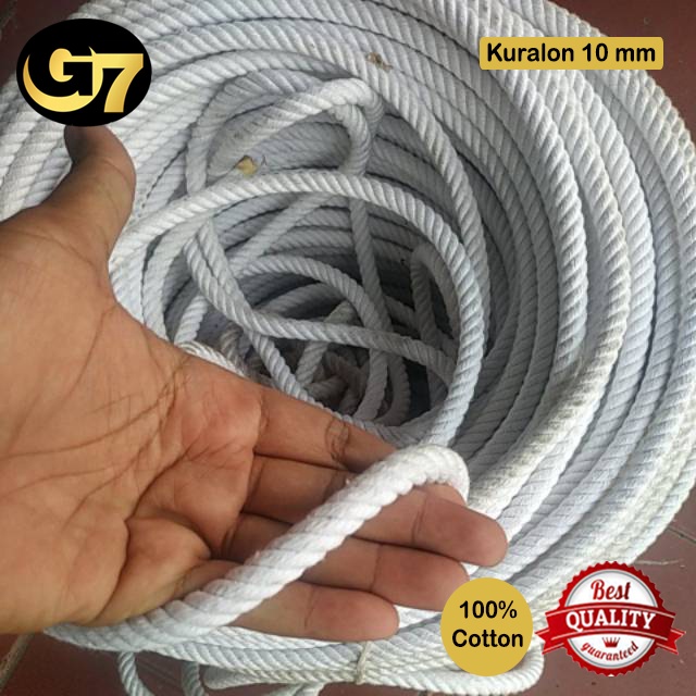 Jual Tali Tambang Kain Bahan Katun 10mm 12mm Tali Kuralon Cotton Rope ...