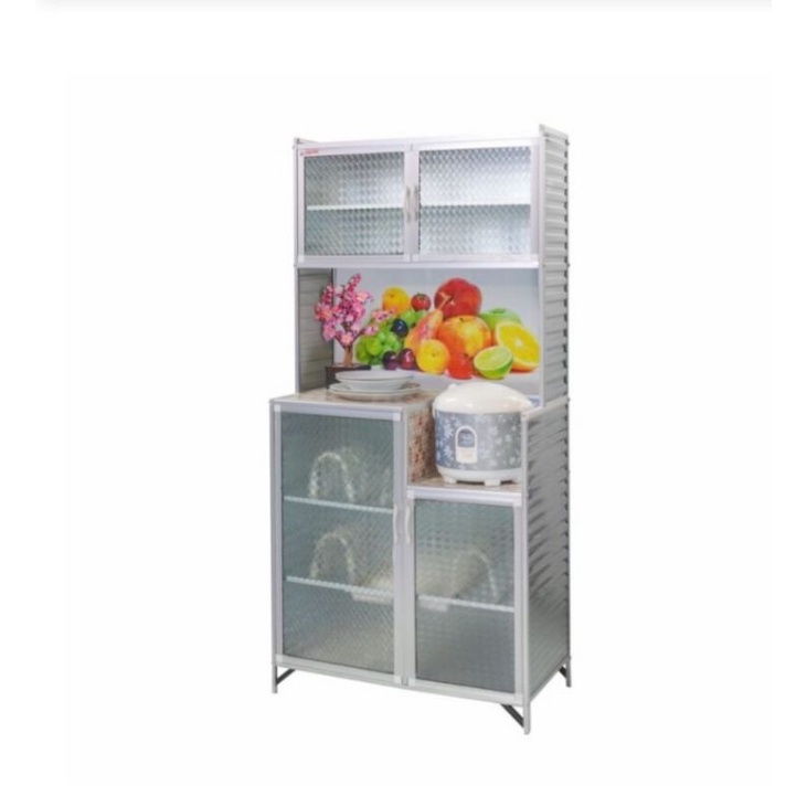 Jual Rak 2 pintu stainles kaca polos | Shopee Indonesia