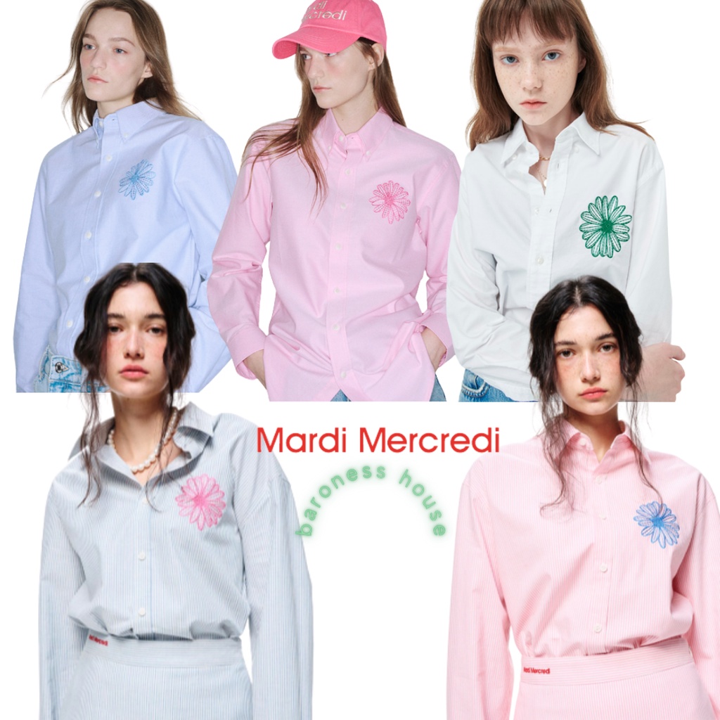 Jual Mardi Mercredi Oxford Shirt Stripe | Shopee Indonesia