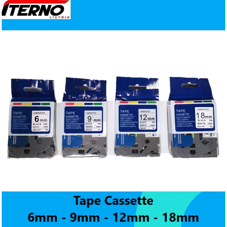 Brother Genuine TZe111 Label Tape - 1/4" Black On Clear For PT-1910 Label Maker