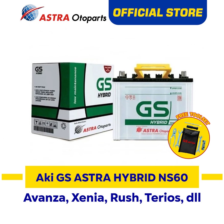 Jual GS ASTRA Hybrid NS60 Aki Mobil Avanza, Xenia, Rush, Terios, Gran