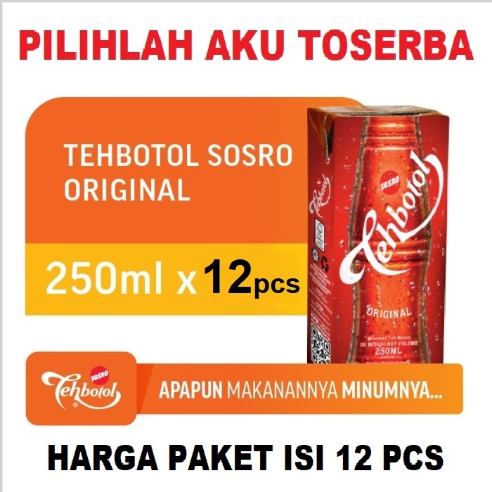 Jual Teh Botol Sosro Kotak Original 250 Ml - ( HARGA 12 Pcs ) | Shopee ...