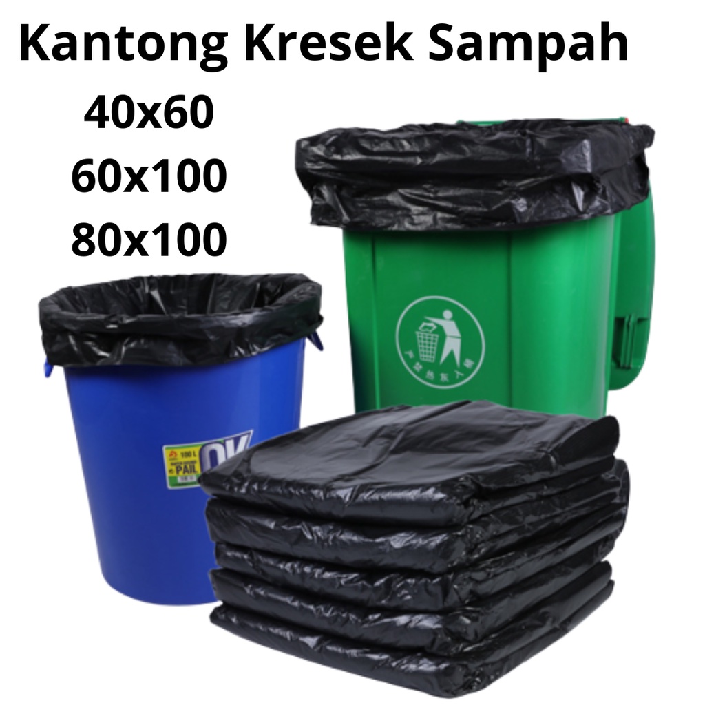 Jual Kantong Sampah Murah Trash Bag Plastik Sampah Kresek Sampah Garbage Bag 40x60 60x100 80x100 3433