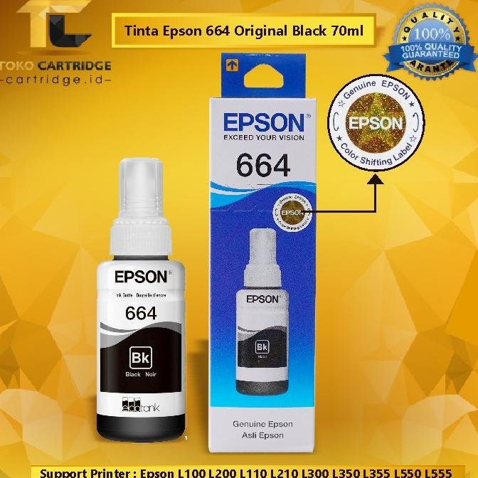 Jual Talia_ Tinta Epson Original 664 T6641 Black 70Ml | Shopee Indonesia