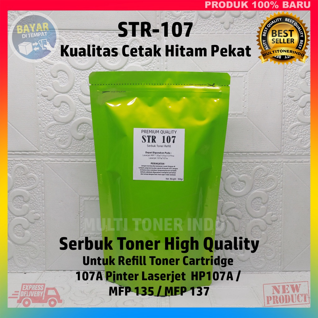 Jual Serbuk Toner STR 107 Hijau Dapat Digunakan Pada Printer 107A ...