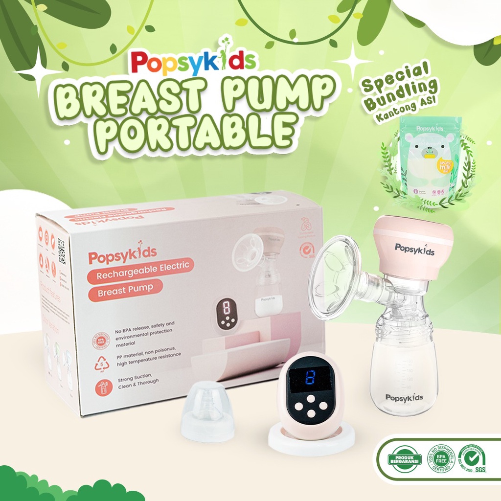 Jual Popsykids Rechargeable Breast Pump Portable Wireless Pompa ASI