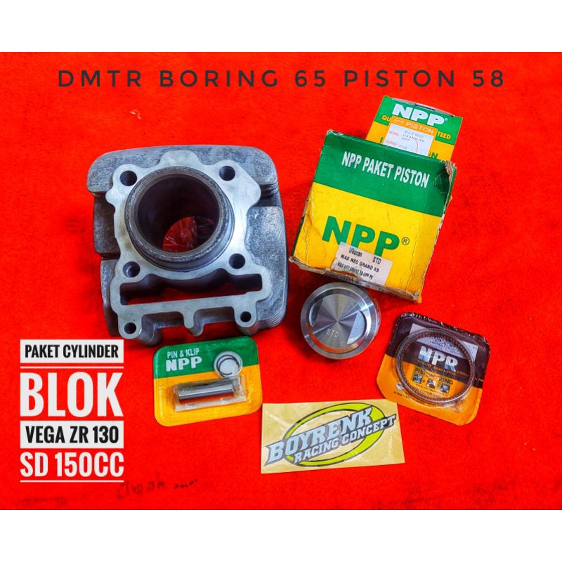 Jual CYLINDER BLOK VEGA ZR DMTR LUAR/LINER DMTR 65 BORE UP SET PISTON