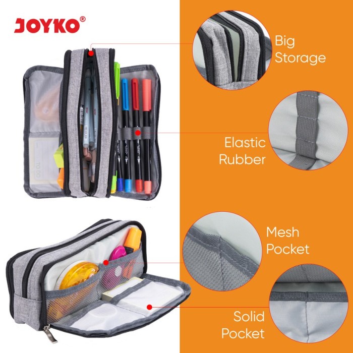 Jual Kotak Tempat Pensil Pencil Case Joyko Pc 5006 Black Shopee