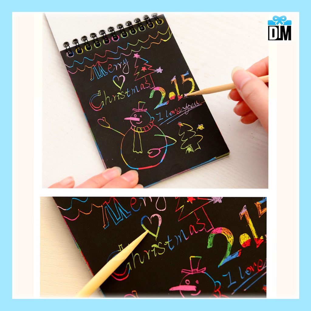 Jual Buku Magic Scratch Note Mini Buku Gambar Mini Ajaib Magic Rainbow ...