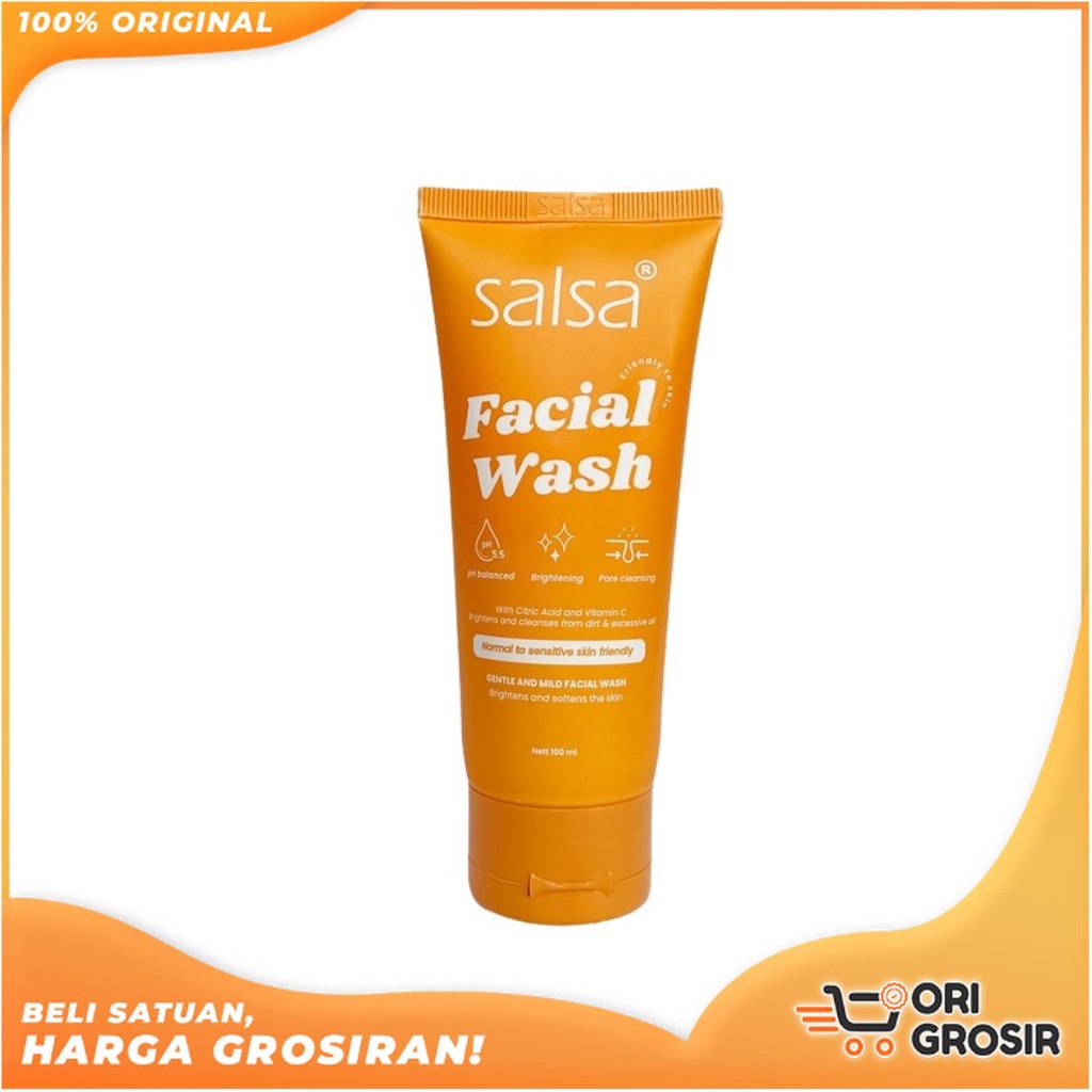 ORI Grosir SALSA Gentle and Mild Facial Wash 100ml - Sabun Pembersih Wajah untuk Semua Jenis Kulit