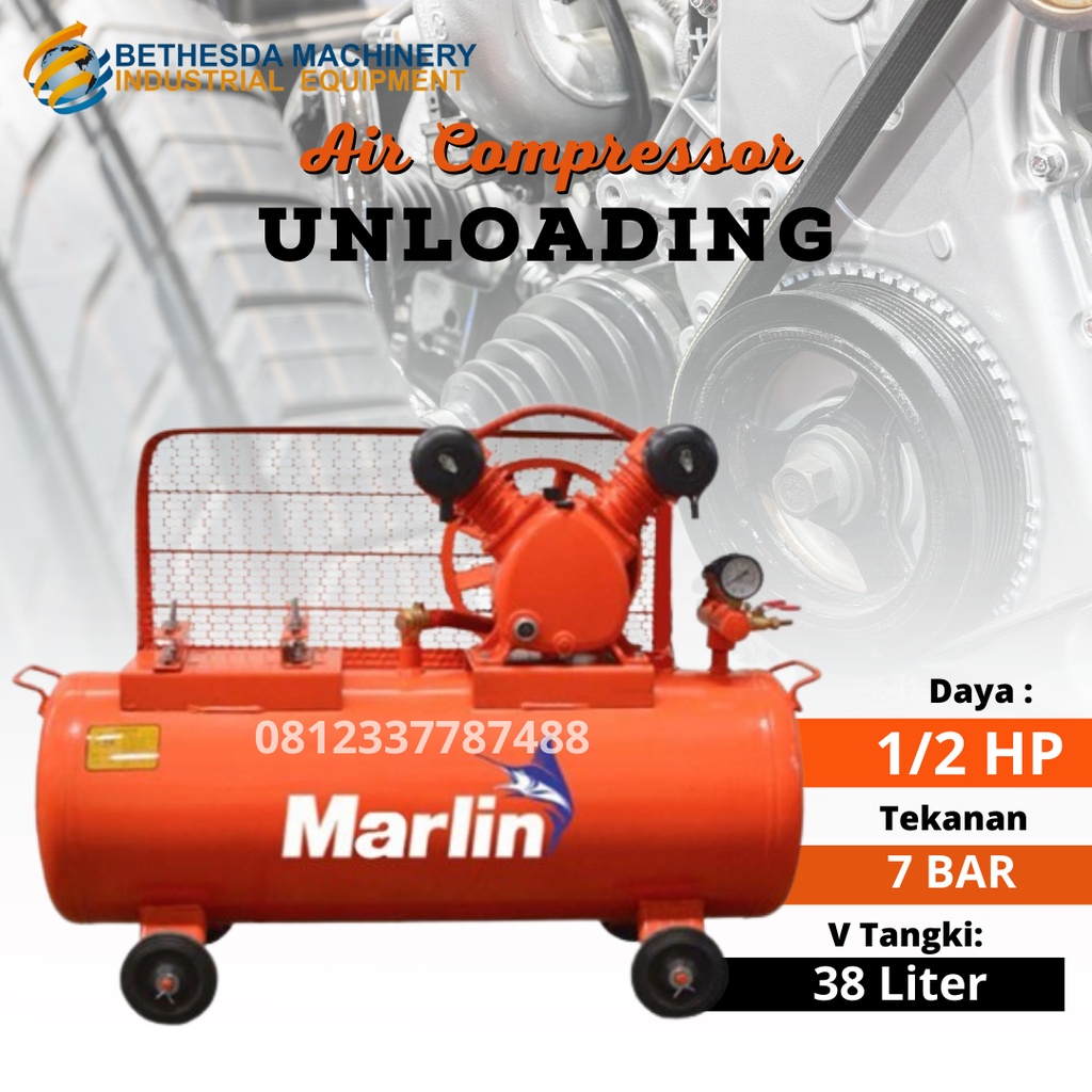 Jual Mesin Kompresor Marlin 1 2 Hp Unloading Kompresor Kosongan 0 5 Hp 8 BAR Shopee Indonesia