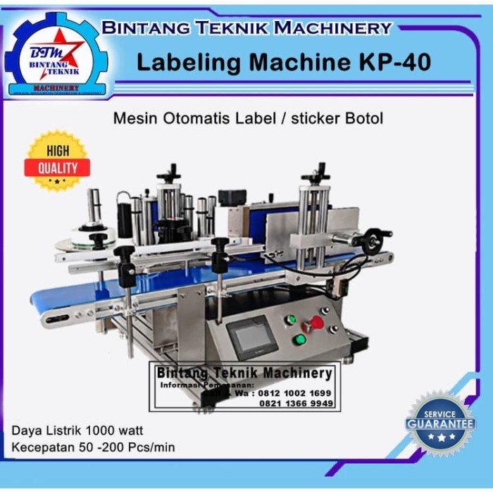 Jual mesin labeling botol sticker label botol otomatis type KP-40 ...