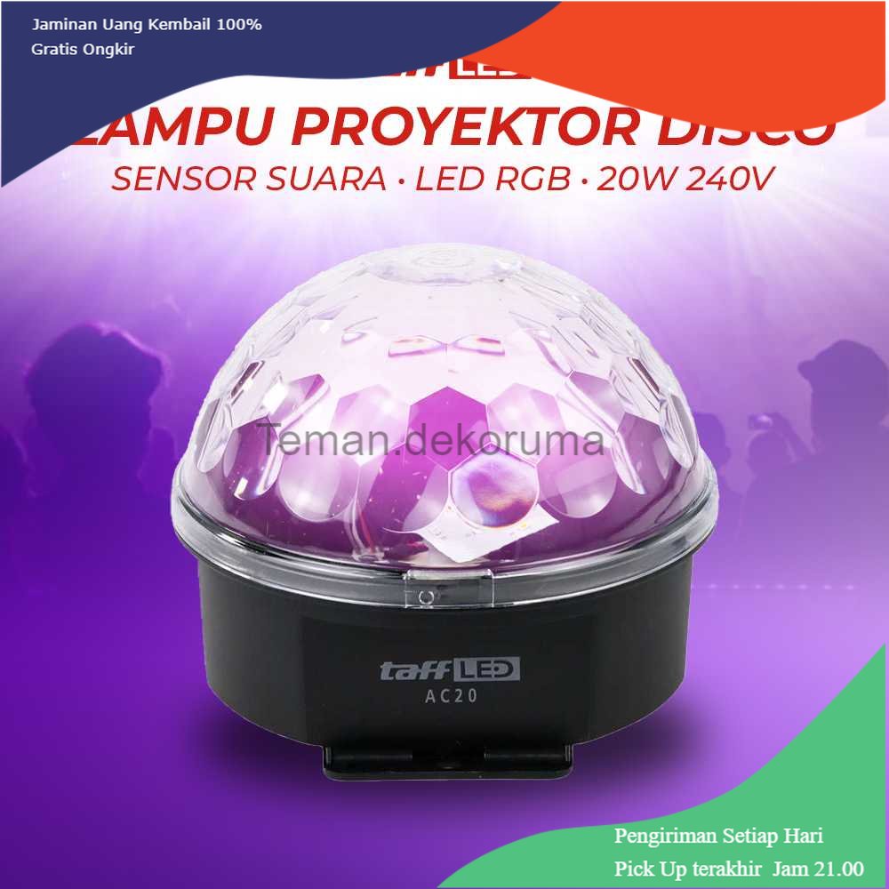 Jual TD - LMP TaffLED Lampu Proyektor Disco Sensor Suara LED RGB 20W ...