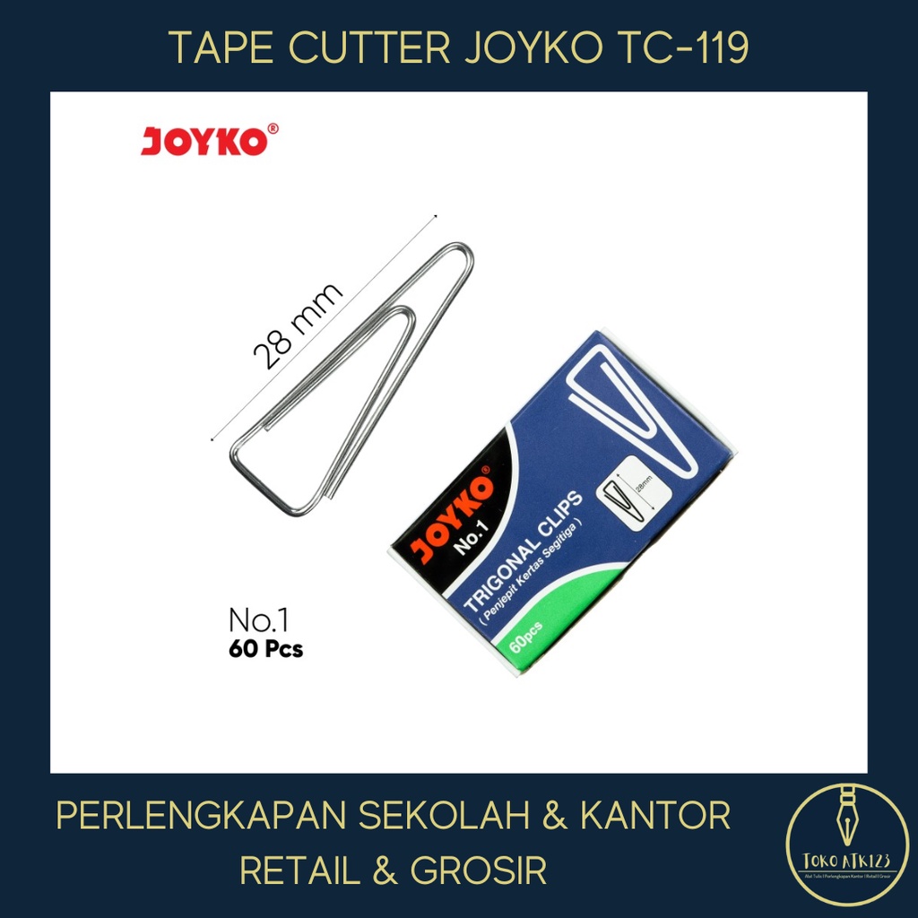 Jual Trigonal Clip Klip Penjepit Kertas Segitiga Joyko No 1 60pcs