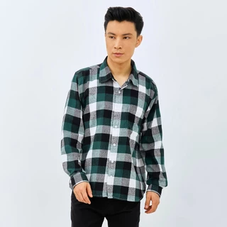 M231 Kemeja Pria Flannel Panjang Hijau 2847A