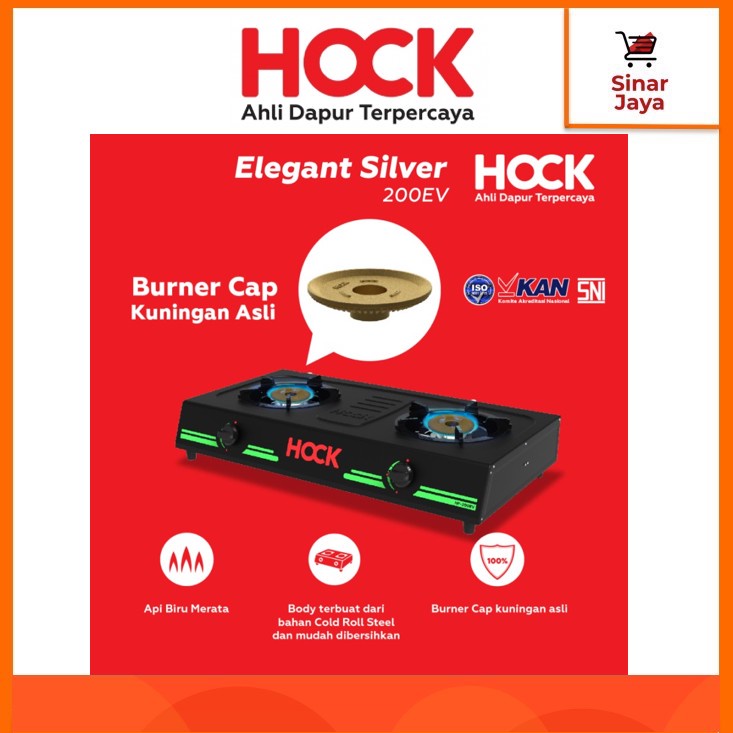 Jual Hock Hp Ev Elegant Silver Kgp Ev Kompor Gas Tungku Burner Kuningan Shopee