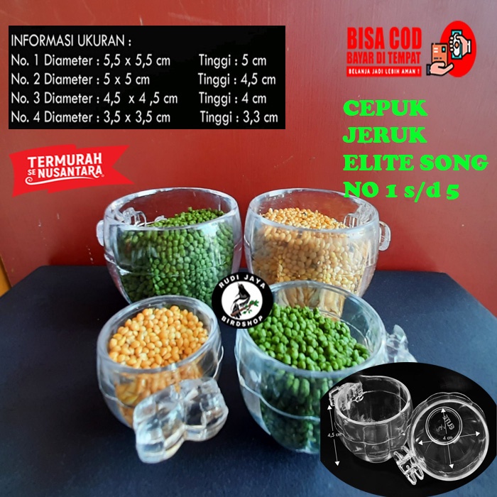 Jual Ready Cepuk Wadah Elite Song Bentuk Jeruk Tempat Pakan Makan Minum