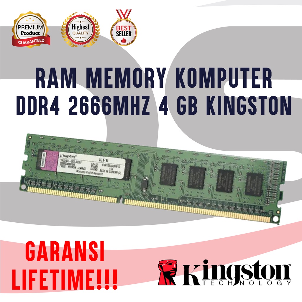 Jual RAM MEMORY PC KOMPUTER DDR4 4GB 2666MHz KINGSTON | Shopee Indonesia