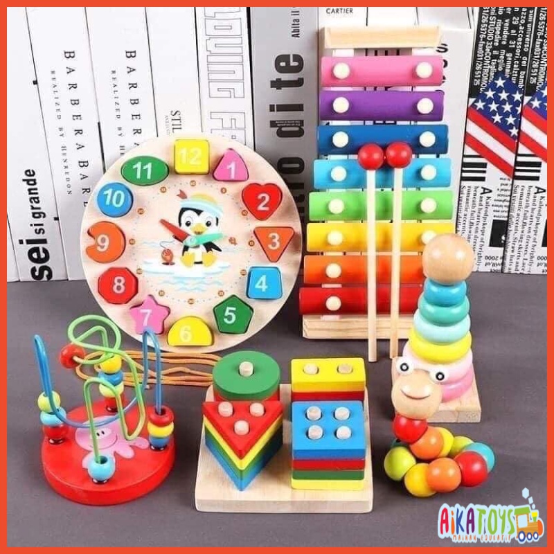 Jual Mainan Edukasi Edukatif Kayu A3G1 Basic Shapes Puzzle Counting