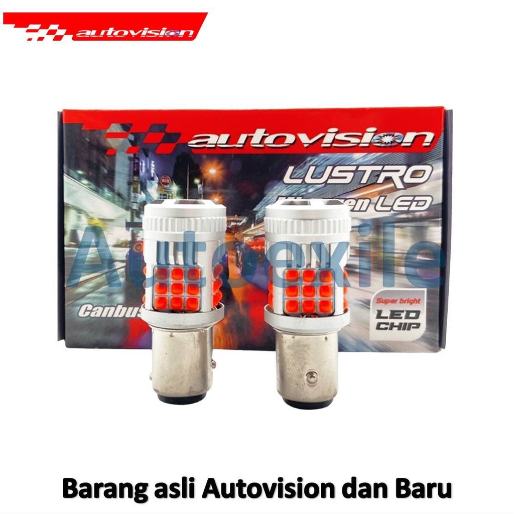 Jual Autovision LUSTRO Microzen LED S25 P21/5W 12V 26W BAY15d Merah Red ...