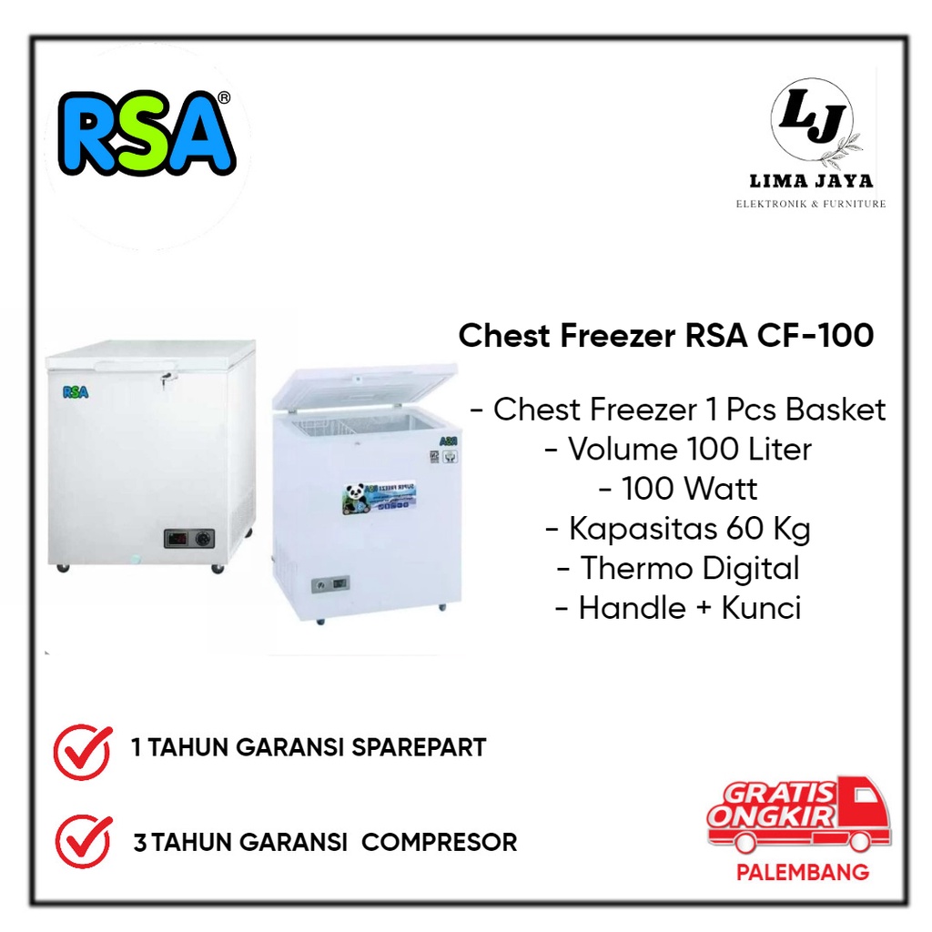 Jual Chest Freezer RSA CF-110 Freezer Box Lemari Pembeku RSA | Shopee ...