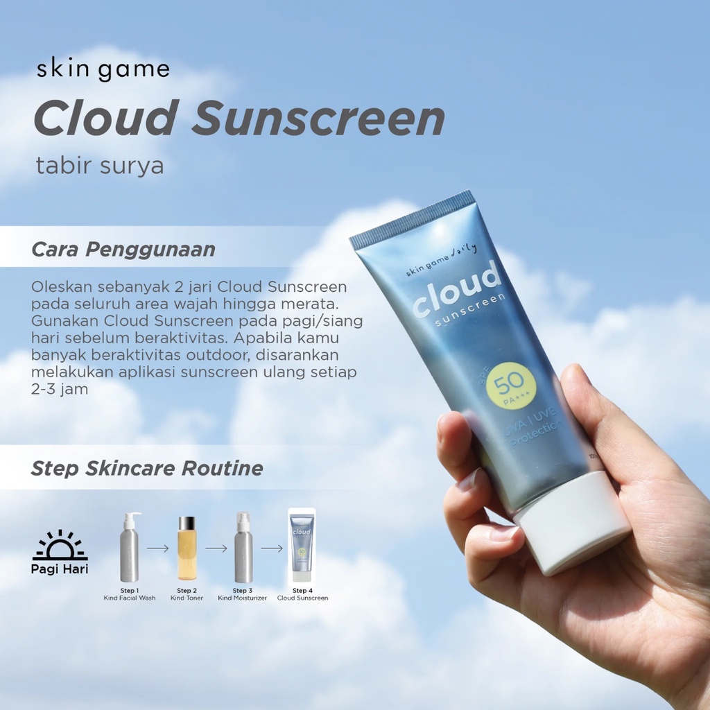 Jual Skin Game Daily Cloud Sunscreen SPF 50 PA+++ | Shopee Indonesia