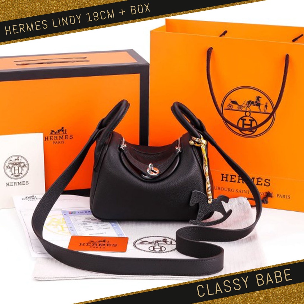 Jual TAS HM LNDY MINI 19CM KULIT ASLI SILVER HARDWARE + BOX (MIRROR 11